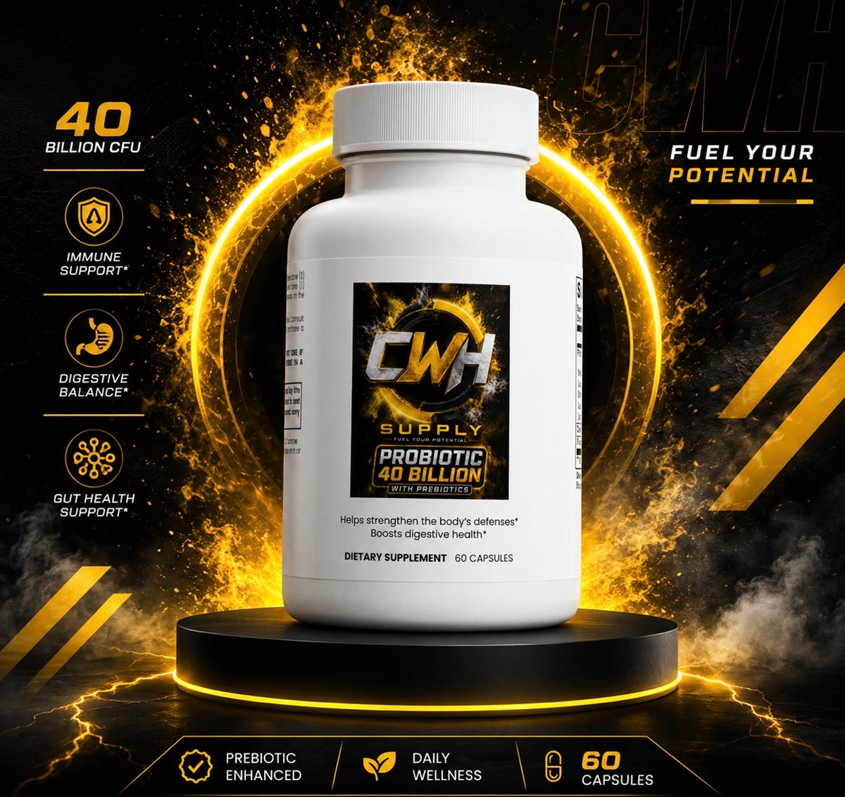 CWH Supply - Probiotic 40 Billion with Prebiotics
